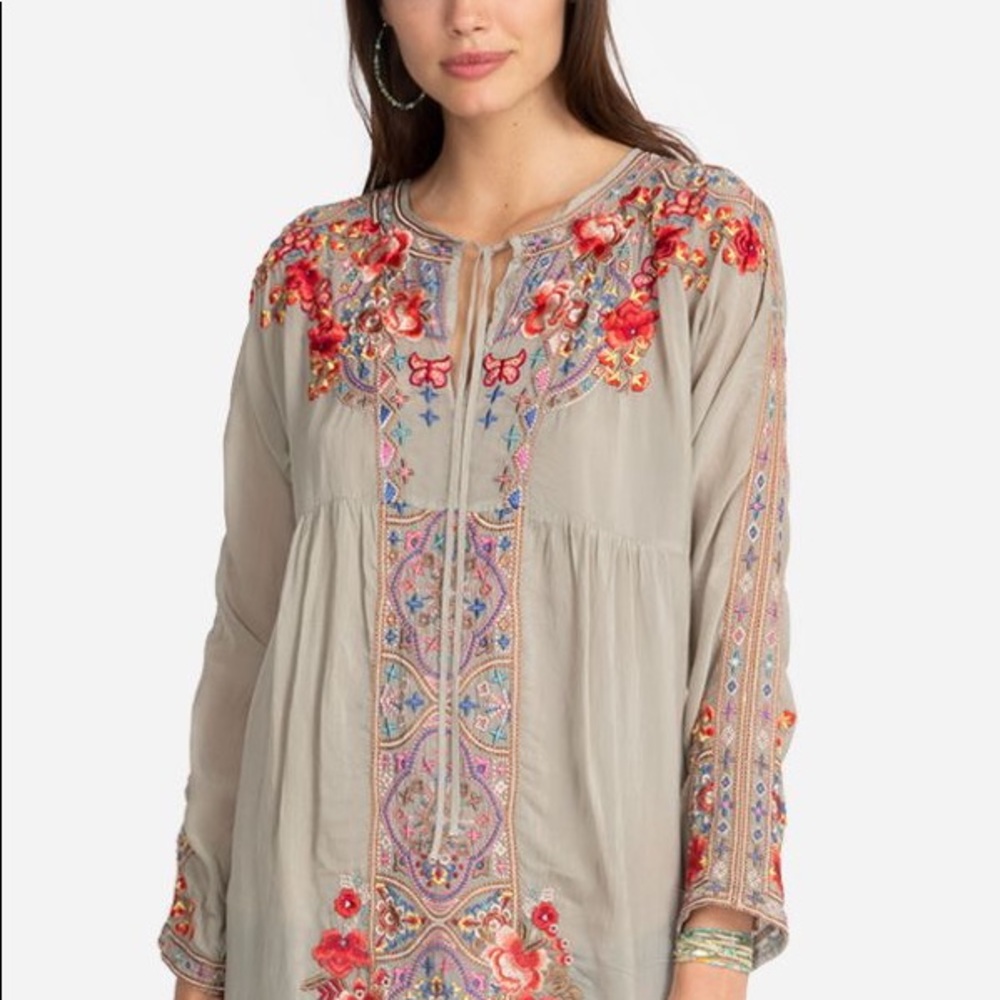 Johnny Was Alora Grain Rayon Tunic Blouse M NWT - Picture 7 of 9